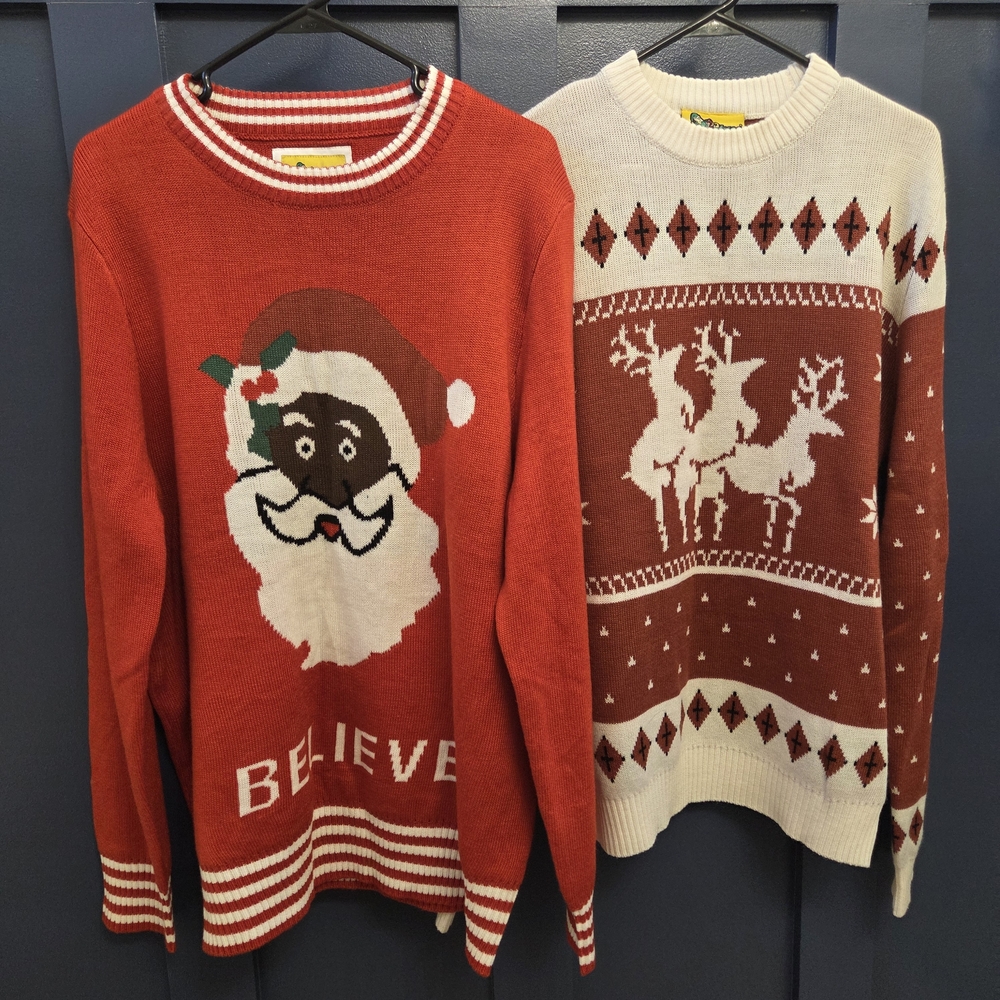 Tipsy Elves Ugly Funny Christmas Sweaters Men's Size Large Santa Reindeer